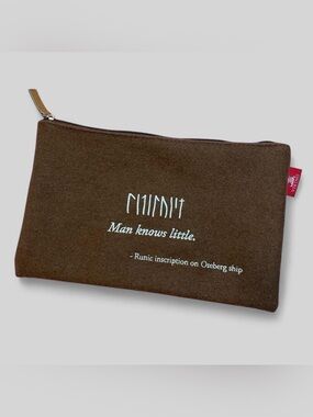 Viking Cruises Oseberg Ship Runic Wool Felt Pouch Clutch Travel Case